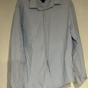 Claiborne Light Blue and White Striped Dress Shirt